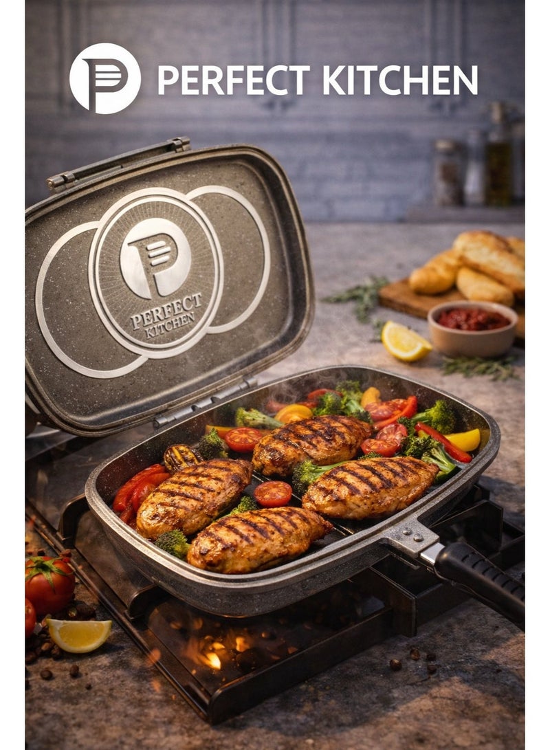 بيرفكت كيتشن مقلاة مزدوجه مقاس 40 سم لون رمادي - Image 1